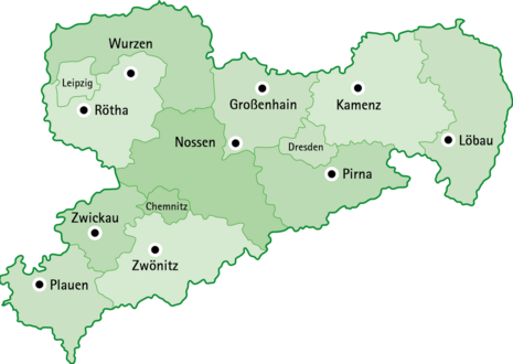 Übersicht über die Förder und Fachbildungszentren (FBZ) für das LfULG
