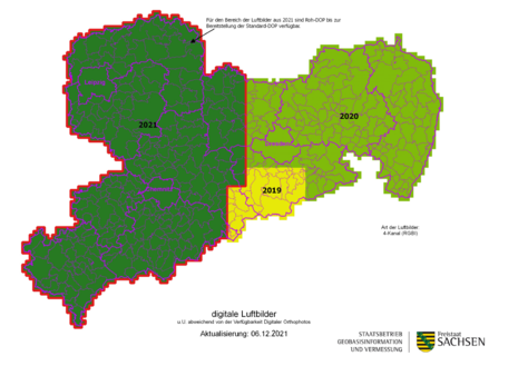 Aufnahmejahr Luftbilder Sachsen